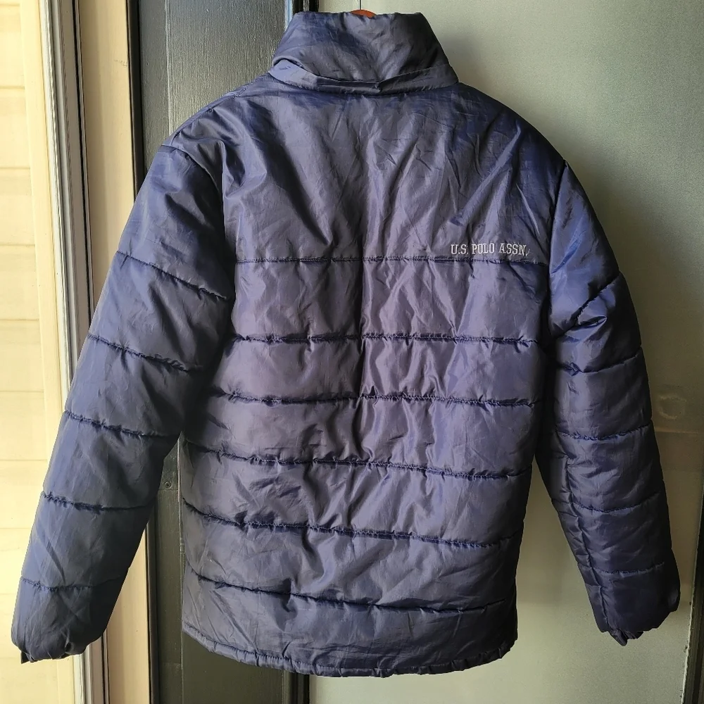 Boy's Navy Blue Solid Full zip No hood Puffer Jacket from U.S. Polo Assn.18/20